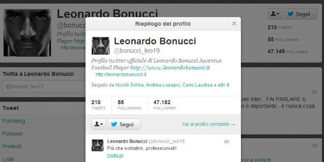Bonucci risponde a Cassano: “Professionisti!” article-post