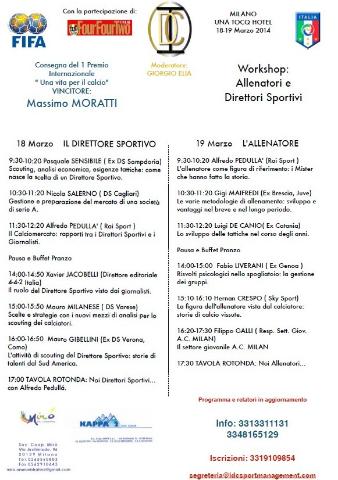 Workshop,”Una Vita per il Calcio”: premio a Massimo Moratti preview