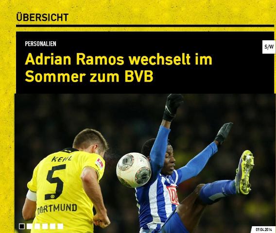 Ufficiale: il Borussia Dortmund annuncia Adrian Ramos preview