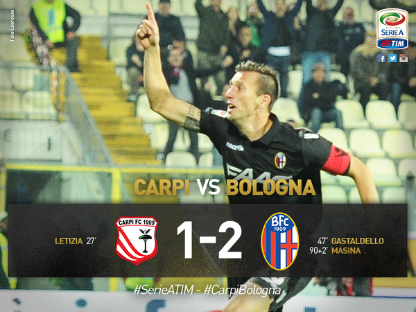 Masina all’ultimo respiro, il Bologna beffa il Carpi preview