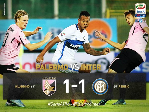 Gila risponde a Perisic: è 1-1 tra Palermo e Inter preview