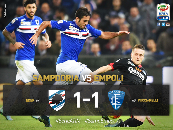 Eder risponde a Pucciarelli: 1-1 tra Samp e Empoli article-post