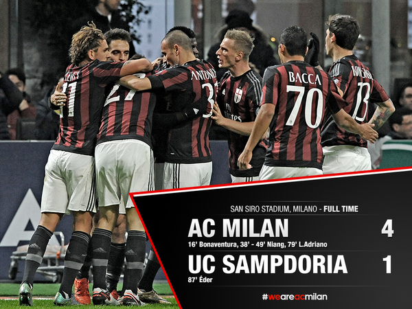 Serie A: l’uragano Milan si abbatte sulla Samp, finisce 4-1 preview