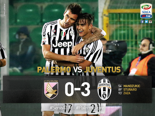Serie A, la Juve non si ferma più: 3-0 al Palermo preview