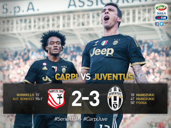 Serie A: la Juve cala il settebello e vola momentaneamente al 2° posto preview