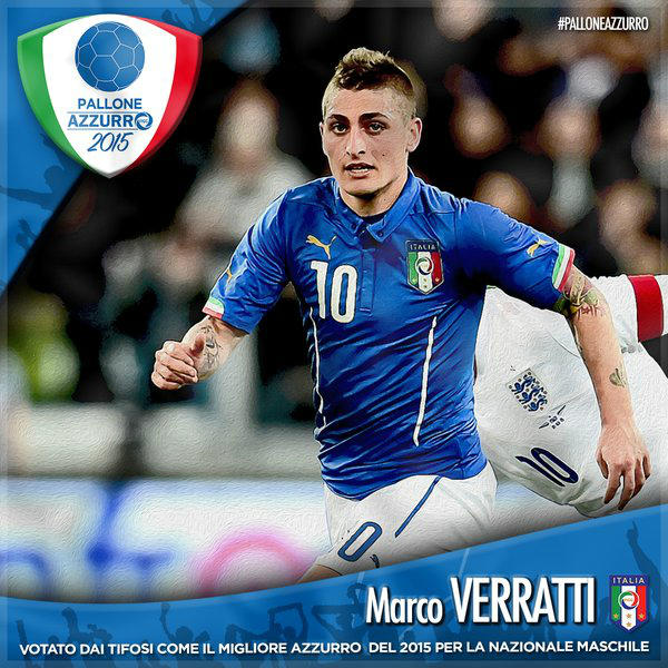 Nazionale: Verratti vince il Pallone Azzurro 2015 preview