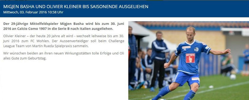 Ufficiale: Lucerna, perfezionata la cessione di Basha al Como preview