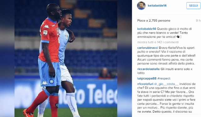 Keita a Koulibaly: “Questo gioco è molto più che nero, bianco o verde” preview