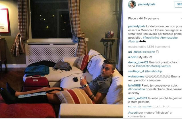 Dybala: “Delusione forte, torno il prima possibile” preview