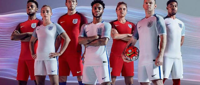 Inghilterra, presentate le maglie per Euro 2016 preview