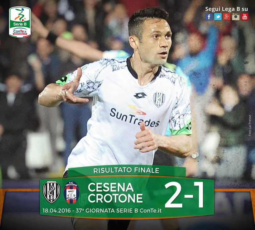 Serie B: il Cesena stende la capolista Crotone, decide l’ex Ciano preview