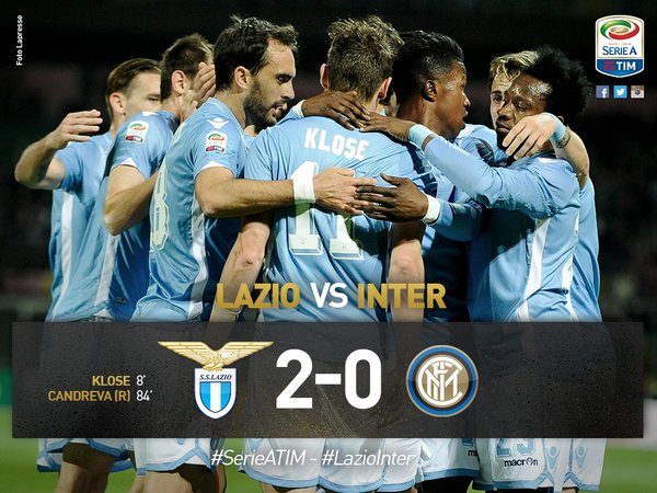 Serie A: Klose più Candreva, la Lazio stende l’Inter preview