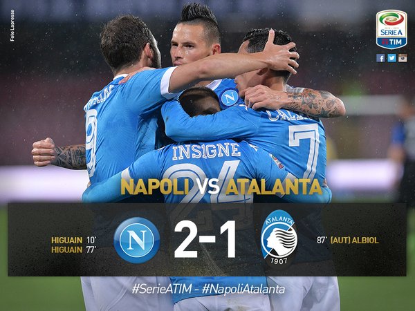 Serie A: Napoli-Atalanta 2-1, doppio Higuain preview