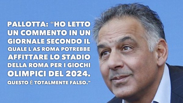 Comunicato di Pallotta su nuovo stadio e Roma 2024 preview