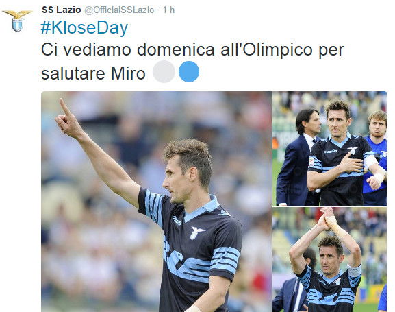 Lazio, addio Klose: domenica ultima gara all’Olimpico preview