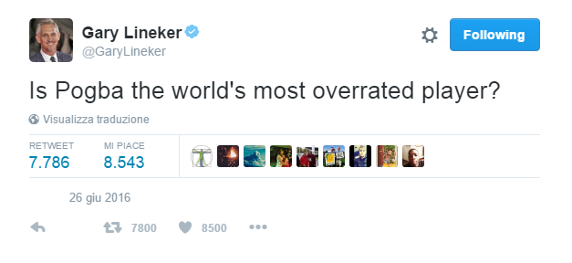 Lineker-tweet: “Pogba è il più sopravvalutato al mondo?” preview