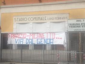Genoa, striscioni contro Preziosi jr e Milanetto preview