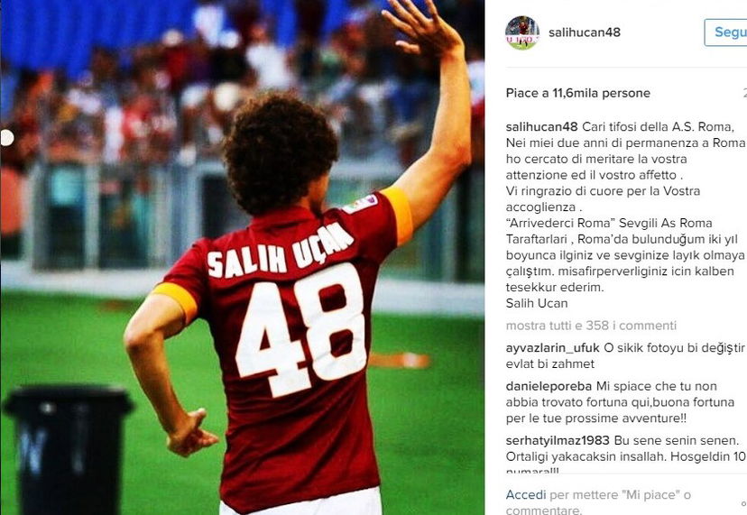 Roma, Salih Uçan ai saluti: “Grazie di cuore, ho cercato di meritare…” preview