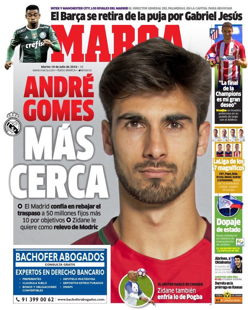 Marca: André Gomes a un passo dal Real Madrid. Le cifre preview