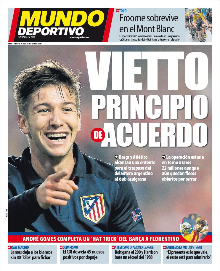 Mundo Deportivo: Barcellona, accordo per Vietto. All’Atletico 22 milioni preview