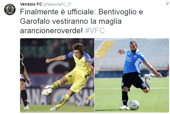 Ufficiale: Venezia, presi Bentivoglio e Garofalo preview