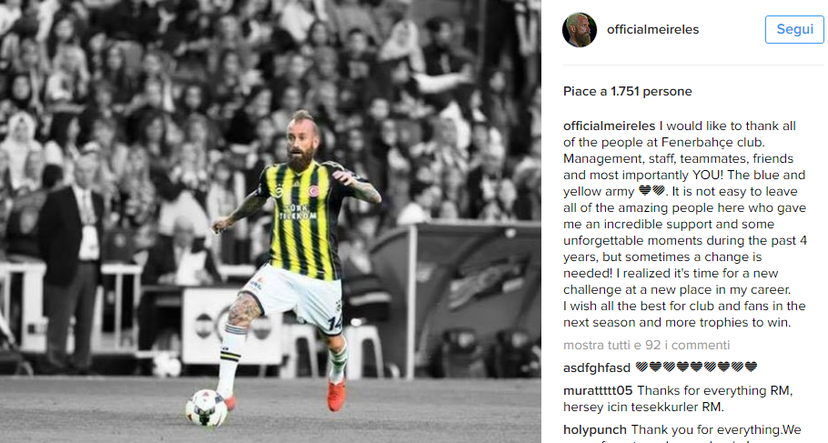 Raul Meireles saluta il Fenerbahce: “E’ il momento di cambiare”. Ora… preview