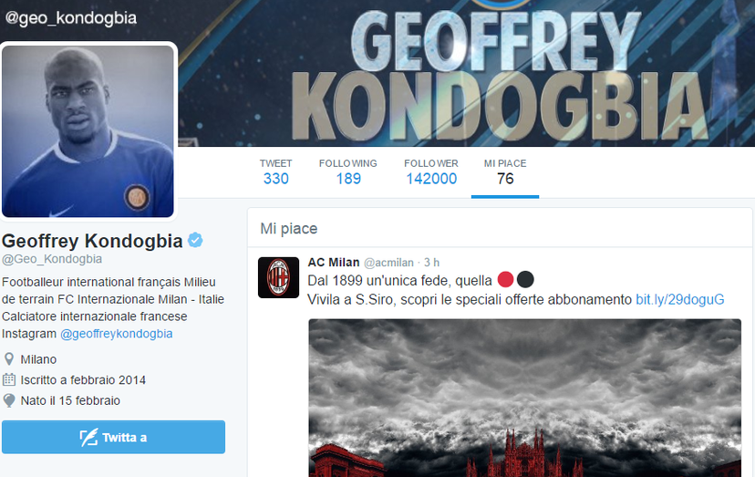 Incredibile: Kondogbia mette ‘mi piace’ alla campagna abbonamenti del Milan preview