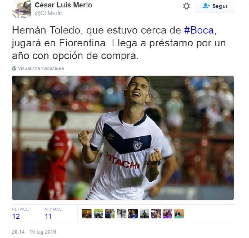 Dall’Argentina anticipano sicuri: Fiorentina, fatta per Toledo preview