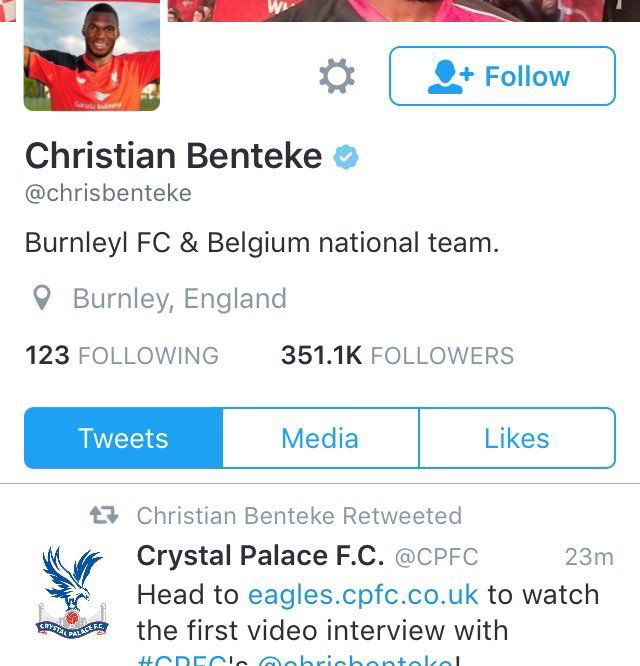 Gaffe Benteke, su Twitter confonde il suo Crystal Palace con il Burnley preview