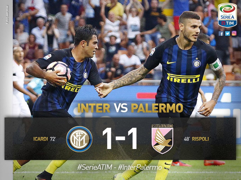 Serie A: non si sblocca l’Inter di De Boer, con il Palermo a San Siro finisce 1-1 preview