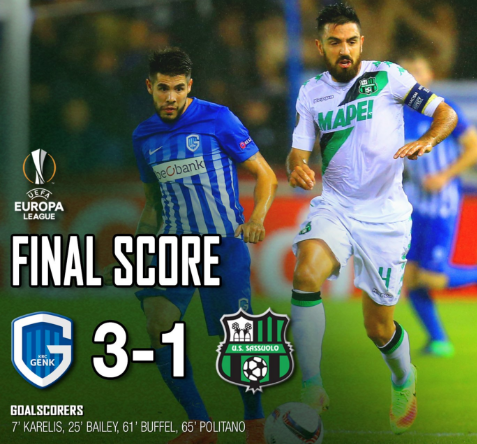 Delusione Sassuolo, il Genk vince per 3-1 article-post