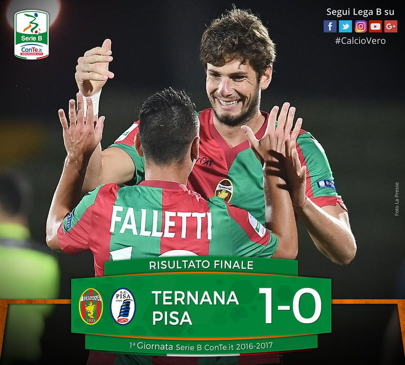 Serie B: Ternana-Pisa 1-0, decide un rigore di Avenatti preview