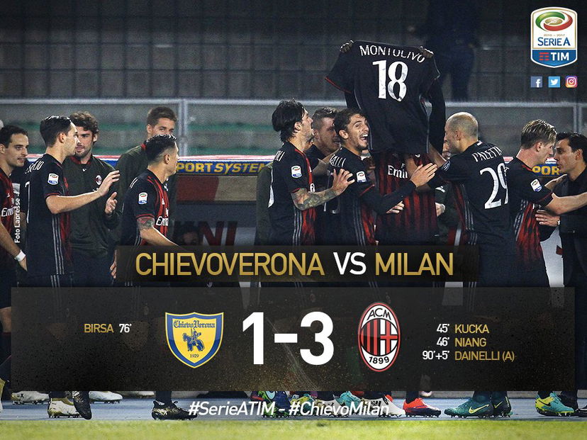 Serie A: Chievo-Milan 1-3, i rossoneri agguantano il secondo posto preview