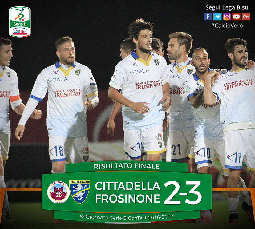 Serie B: Cittadella, nuovo ko in casa. Il Frosinone si impone 3-2 al “Tombolato” preview