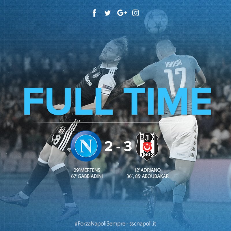 Napoli, notte stregata: il cinico Besiktas espugna 3-2 il San Paolo tra le polemiche preview