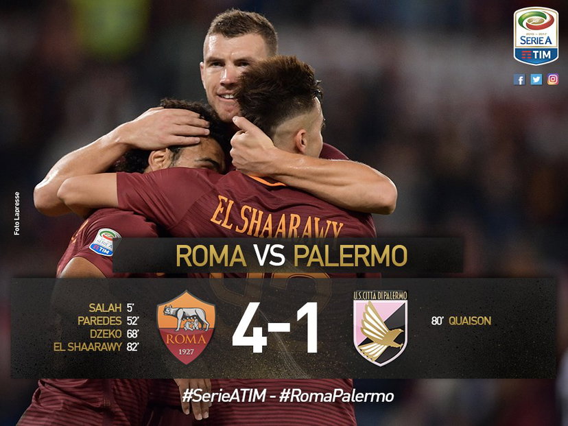Serie A: Roma-Palermo 4-1. Milan riacciuffato, giallorossi a meno 2 dalla Juve preview