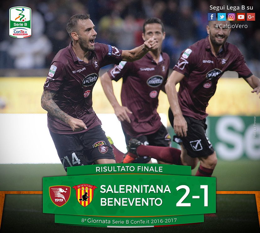 Serie B: la Salernitana si prende il derby, 2-1 al Benevento preview