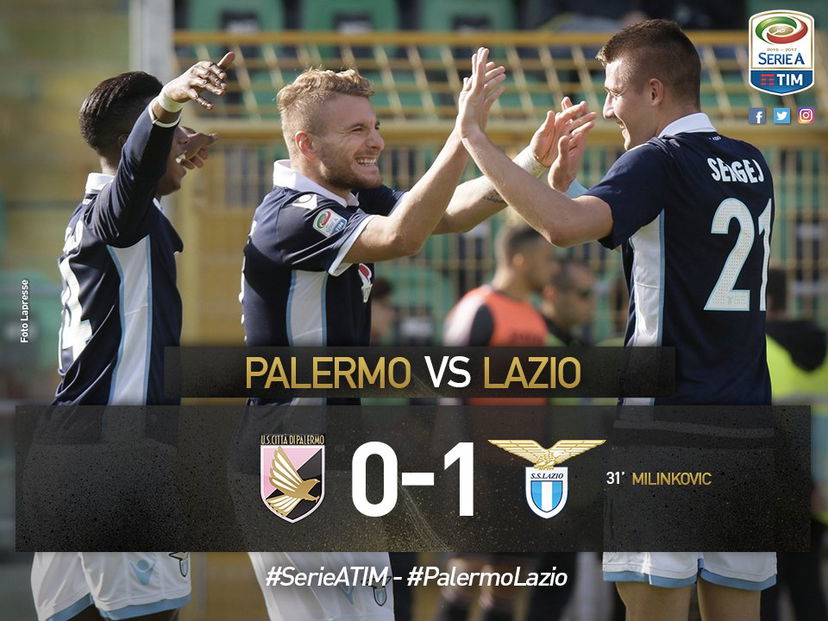 Serie A: la Lazio passa a Palermo, decide Milinkovic-Savic per l’1-0 finale preview