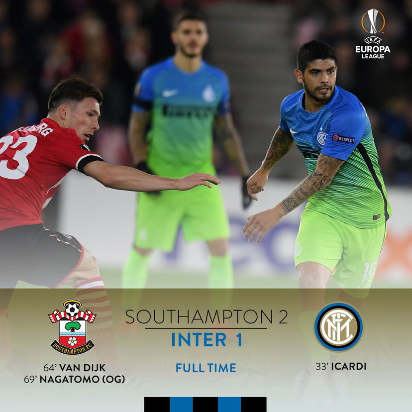 Europa League: Southampton-Inter 2-1, nerazzurri vicini all’eliminazione preview