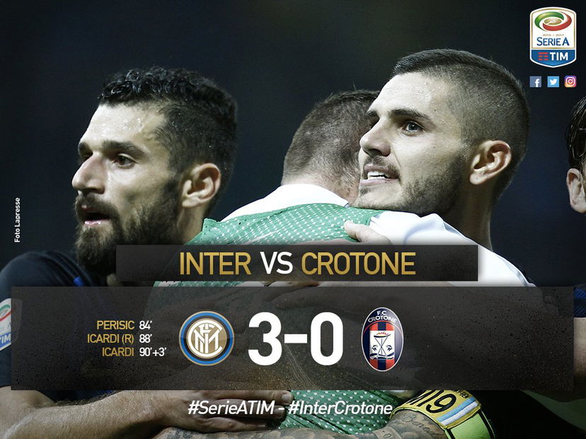 L’Inter si sblocca nel finale: Perisic e un doppio Icardi stendono il Crotone preview