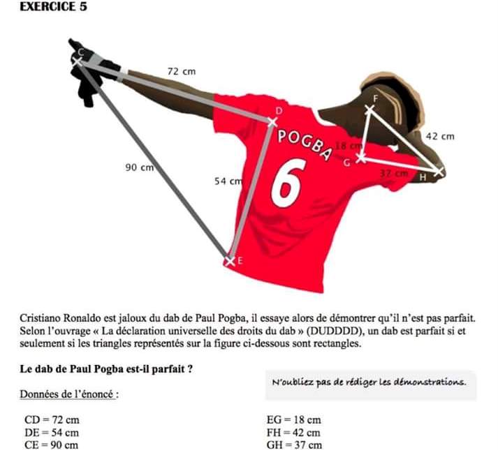 Dal campo ai banchi di scuola: la dab dance di Pogba in un esercizio di geometria preview