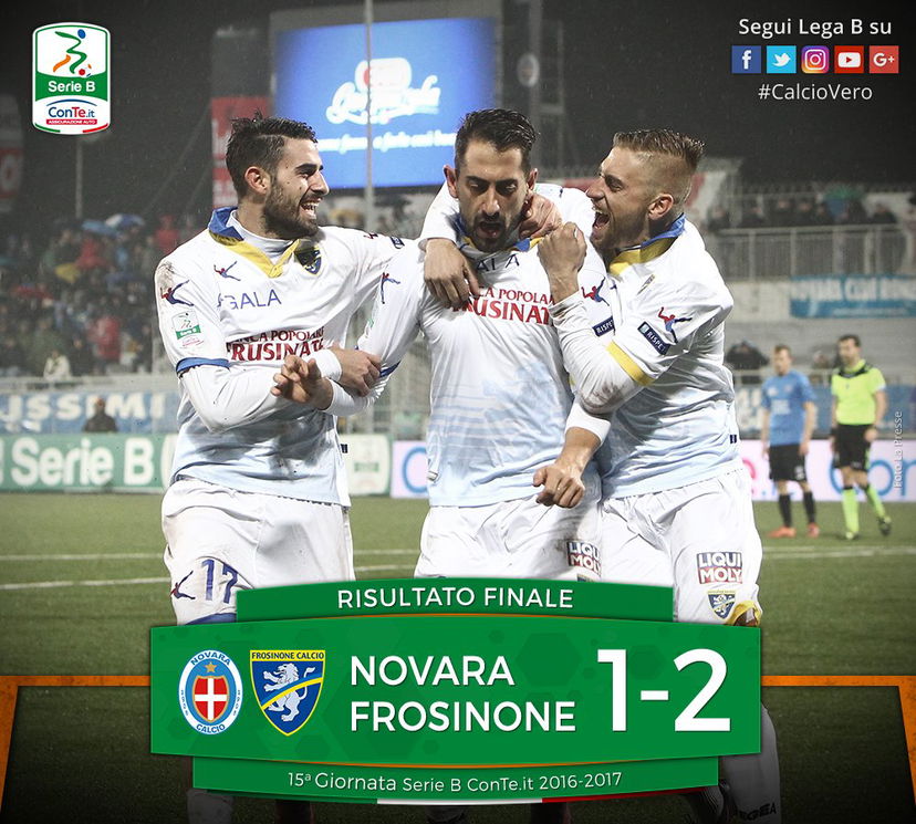 Serie B: il Frosinone sbanca Novara e aggancia la vetta, al “Piola” decide Ariaudo preview