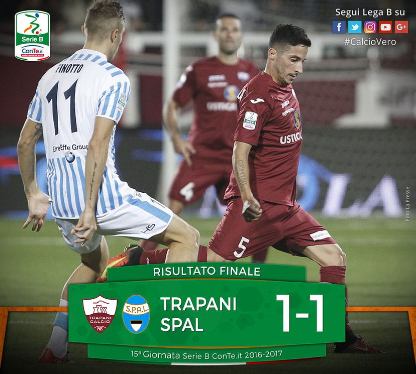 Serie B: Trapani-Spal 1-1, Petkovic risponde ad Antenucci preview