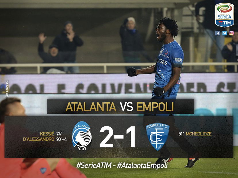Serie A: Atalanta-Empoli 2-1, decide D’Alessandro all’ultimo respiro. Kessie-show preview