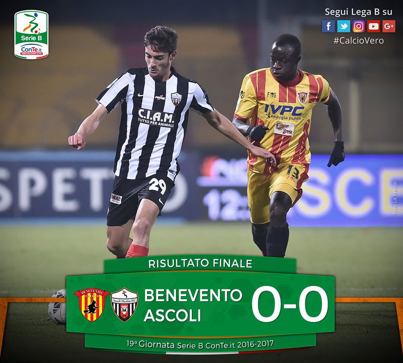 Serie B, 19ª giornata: Benevento-Ascoli termina a reti inviolate preview