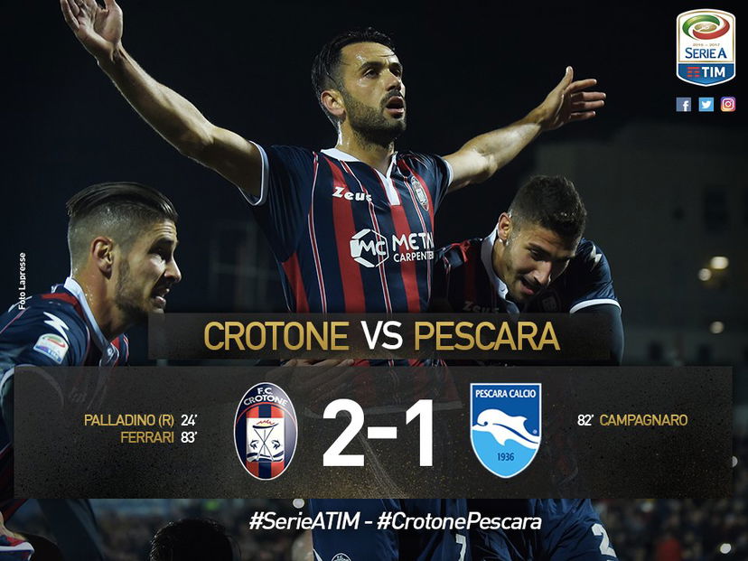 Serie A: al Crotone lo scontro diretto, Ferrari condanna il Pescara preview