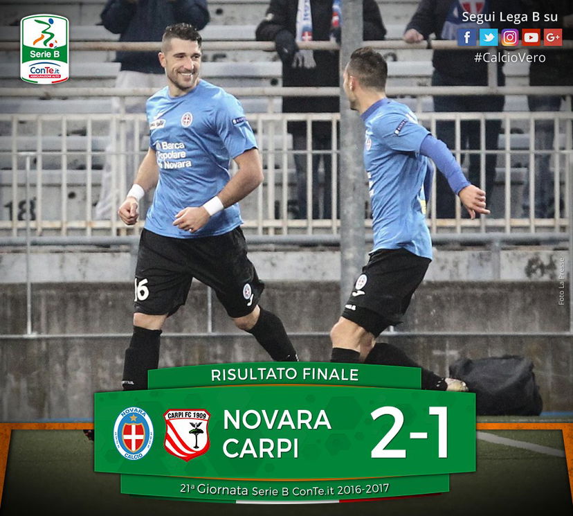 Serie B: Galabinov e Sansone da fermo ribaltano il Carpi, il Novara vince 2-1 preview