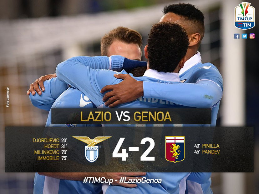 Coppa Italia: la Lazio rifila un poker al Genoa e vola ai quarti di finale preview