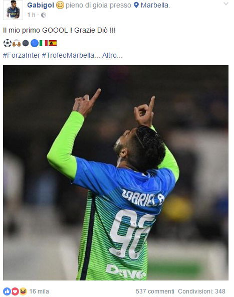 Gabigol entusiasta per la prima rete in nerazzurro: “Grazie Dio!” preview