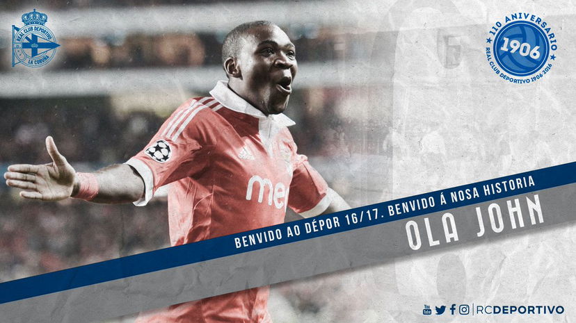 Ufficiale: Deportivo La Coruña, dal Benfica arriva Ola John preview